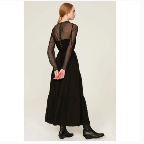 PAMELA LOVE M MAXI DRESS BLACK SHEER
VICTORIAN ADAMS LONG SLEEVE PUNK GOTH
ROCK - Picture 11 of 11